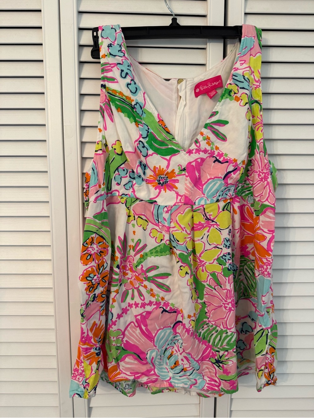 Lilly Pulitzer for Target babydoll tank top "Nosey Posie” Size XL/TG